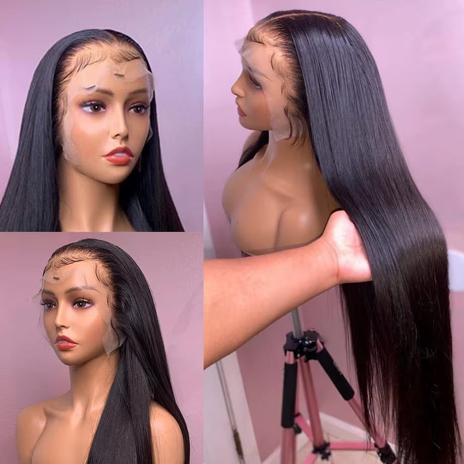 Bone Straight Lace Front Wig Brazilian 13×4 Lace Frontal pre plucked Bob Wigs For Black Women Human Hair 180 Density