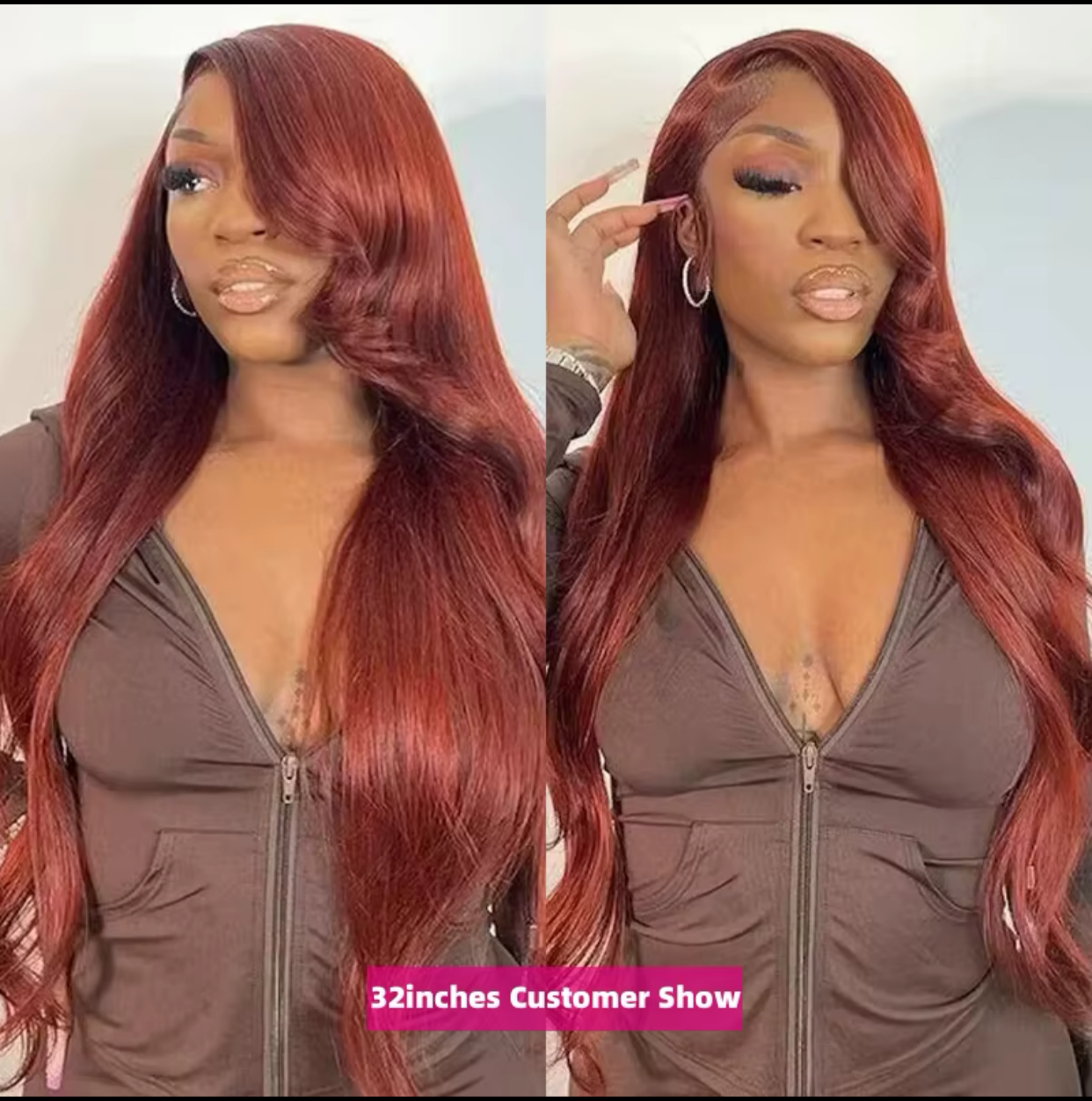 Bone Straight Reddish Brown Hd Lace Wig Human Hair Pre Plucked 13×4 Straight Lace Front Human Hair Wig For Women