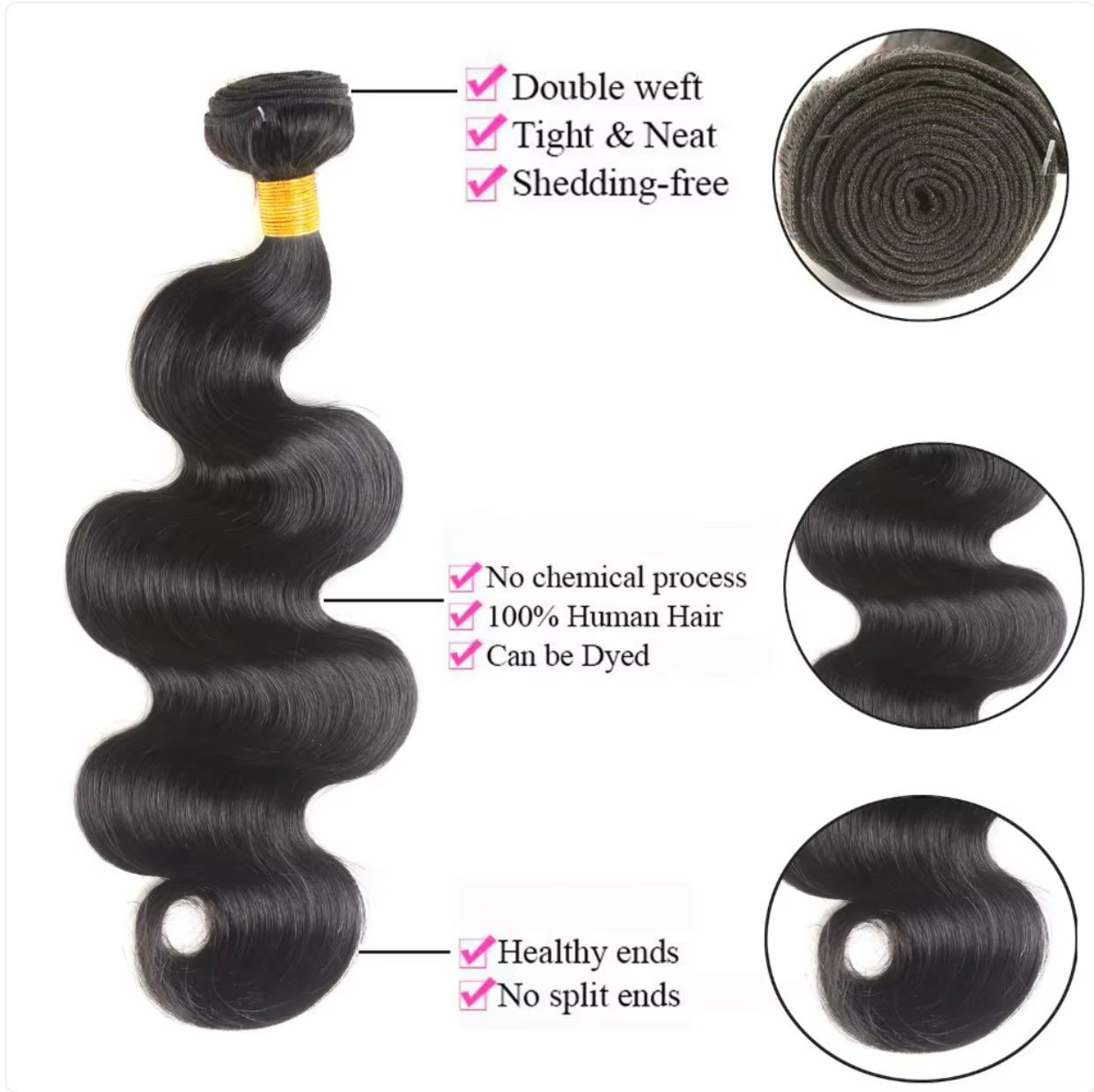Brazilian Body Wave Bundles With 4×4 Closure 100% Human Hair Bundles With Lace Closure Virgin Hair Weave Extensions 12A Grade