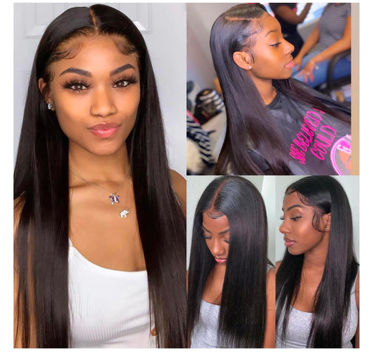 Bone Straight Lace Front Wig Brazilian 13×4 Lace Frontal pre plucked Bob Wigs For Black Women Human Hair 180 Density